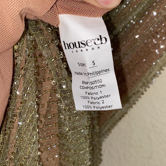 LIMITED EDITION House of CB 'Alondra' Cafe Au Lait Beaded Maxi Dress NWOT size S - Picture 10 of 16